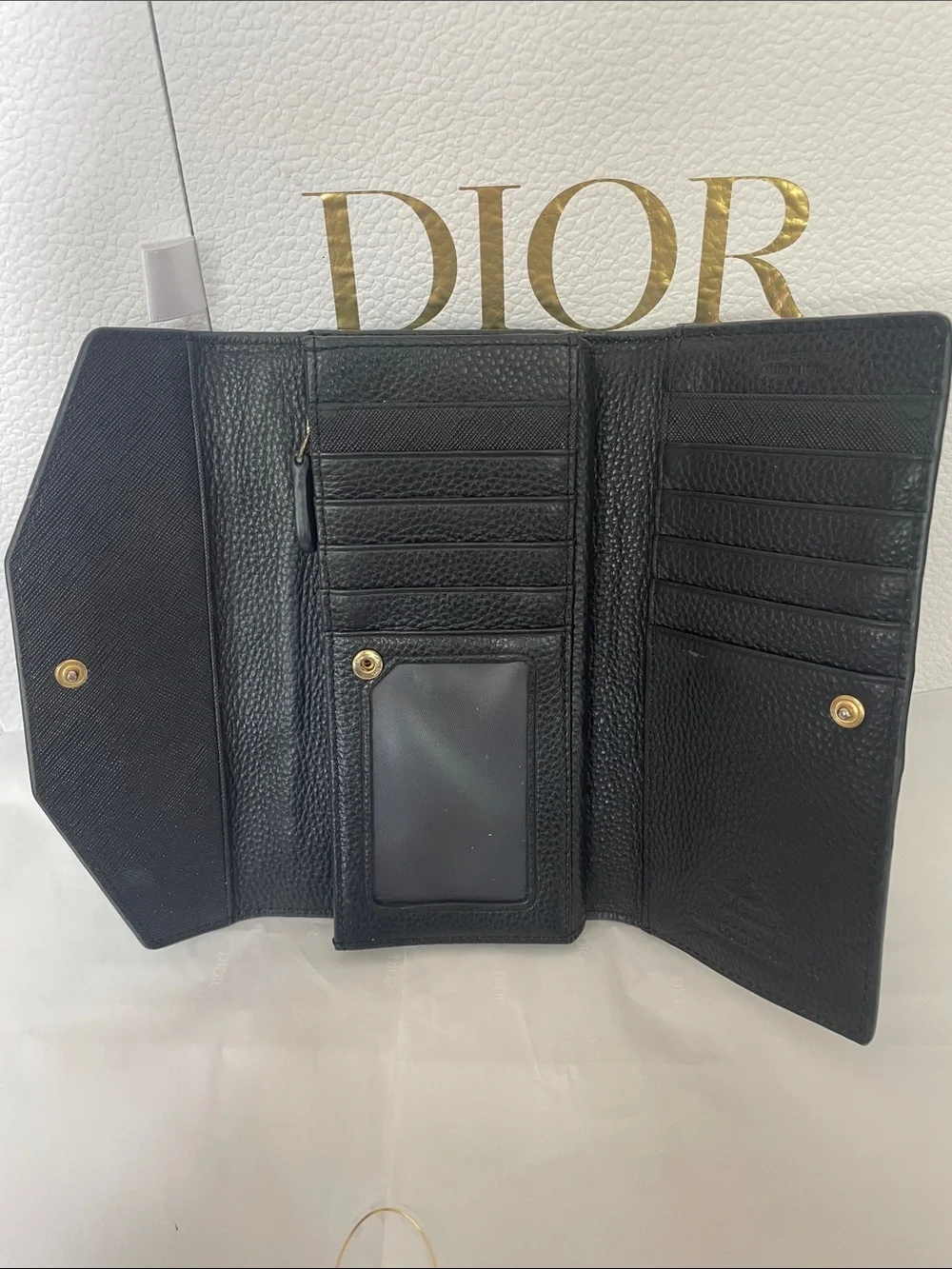 Vivienne Westwood Black Wallet Clutch with Signature Gold Orb Logo